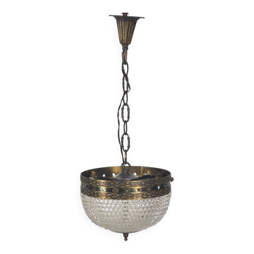 Glass and brass lamp, 1950s