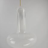 Pair of vintage Danish "Blues" opal glass pendant lamps by Sidse Werner for Holmegaaard, 1980s