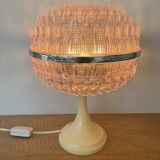 ▪️50s Pop and Modern Plastic Lamp Pink Globe and Cream Base Brand ME