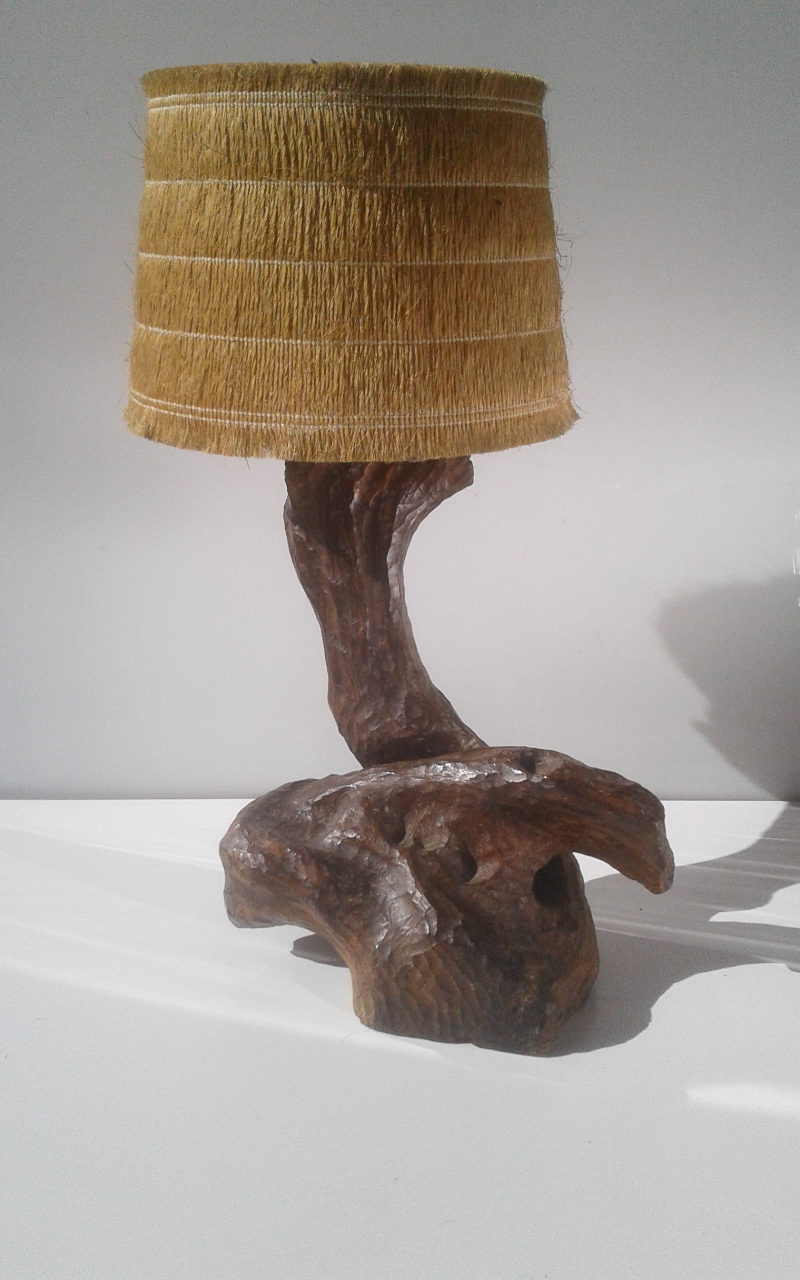 Brutalist lamp in olive root 60
