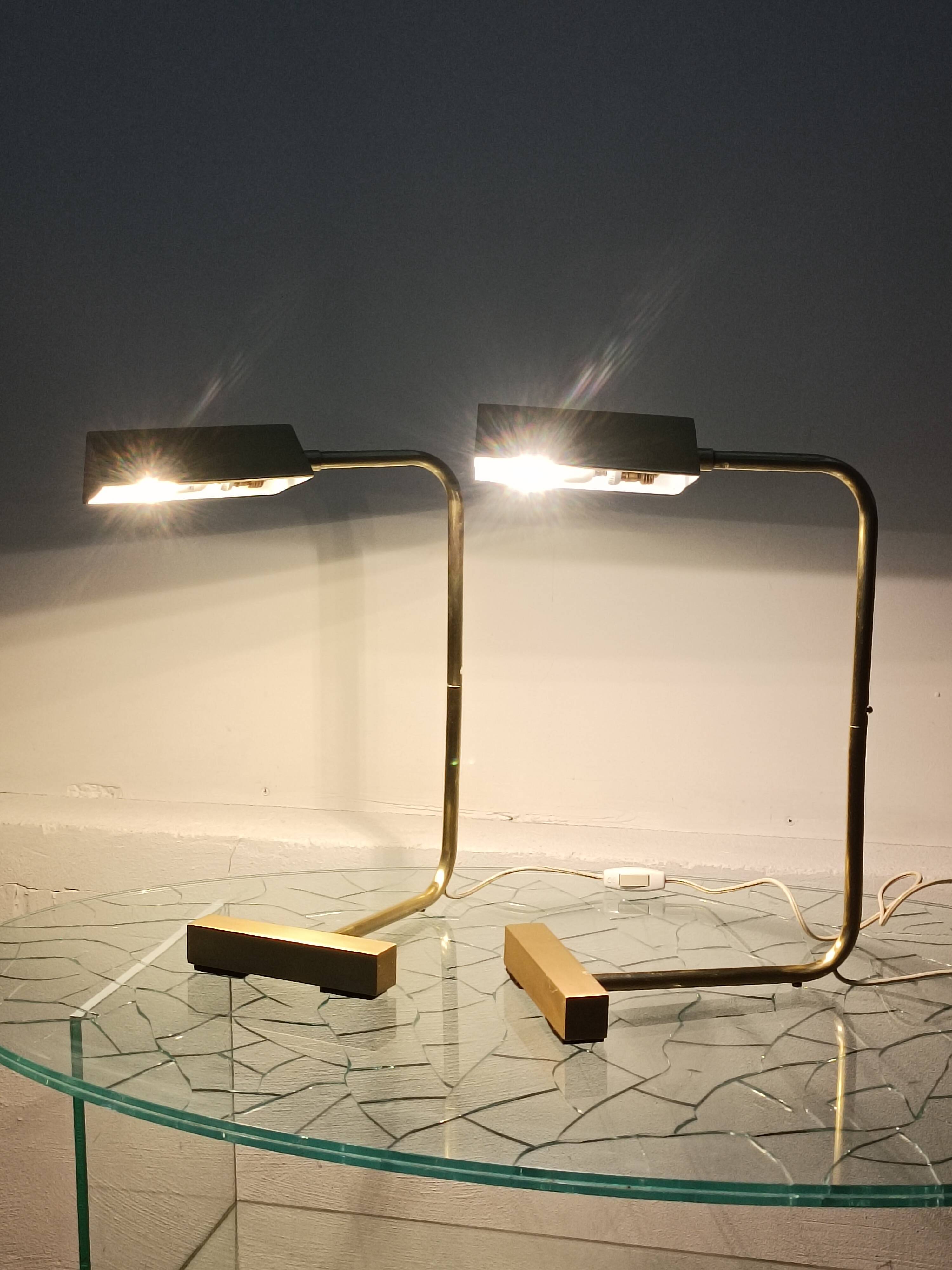 Articulated brass lamps France 1960s