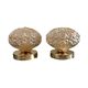 Set of two vintage amber glass wall lights