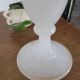 White opaline bowl with golden trim