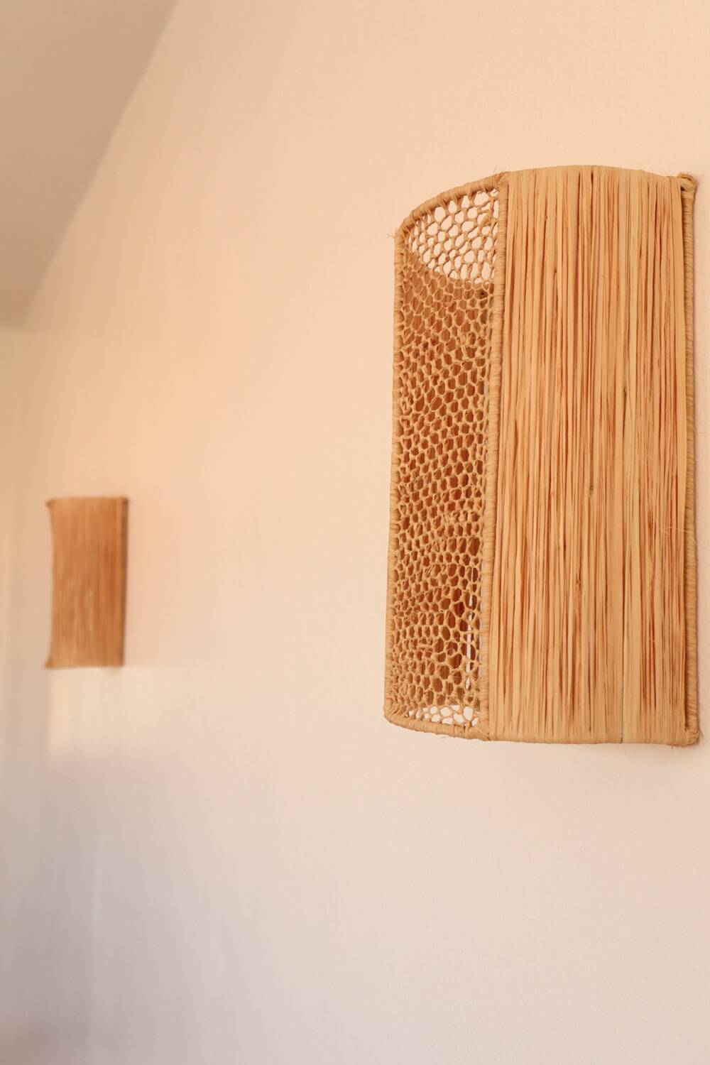 Bohemian Honeycomb Raffia Wall Sconces