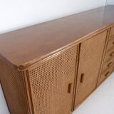 Rattan and wicker sideboard - 1960s