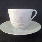 Limoges, Camille Tharaud - Coffee service for 8 people. in Limoges porcelain, “Swan” decor
