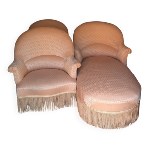Méridienne et fauteuils - crapaud