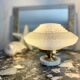 Art Deco lamp with a Clichy glass saucer