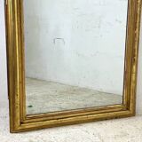 19th century mercury mirror with wooden frame and gilded stucco