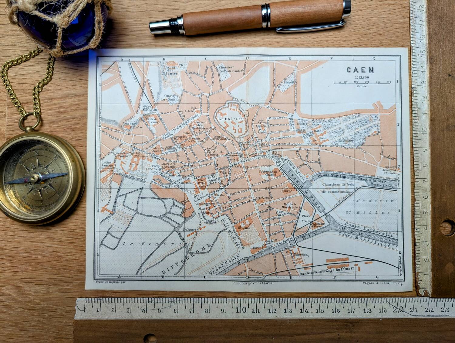 Imprimée en 1902, carte de Caen.