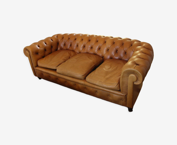 Canapé en cuir de style anglais datant des années 1960 de la marque  Poltrona Frau. | Selency