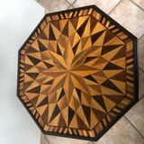 Octagonal inlaid pedestal table
