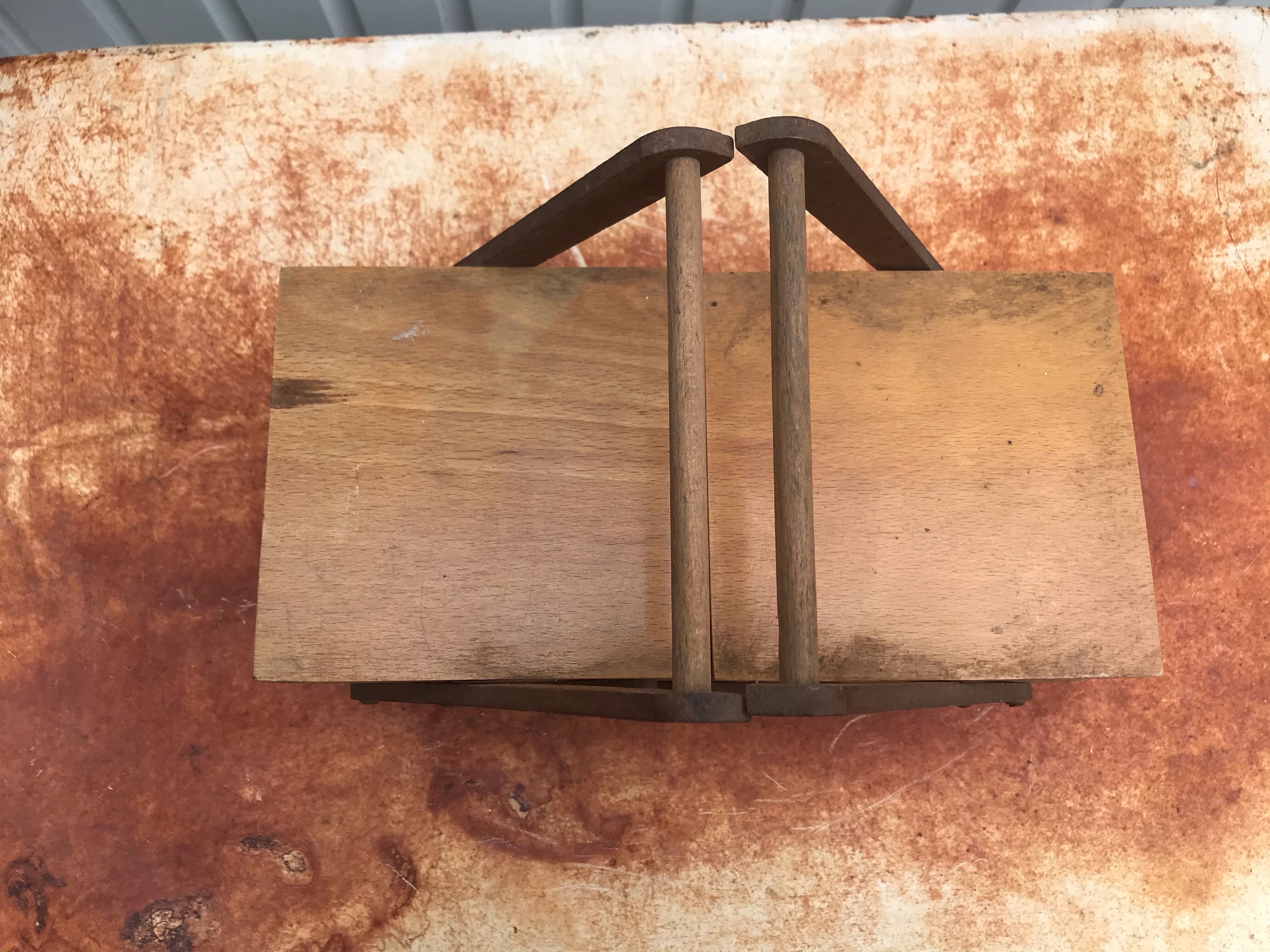 Vintage compas sewing basket