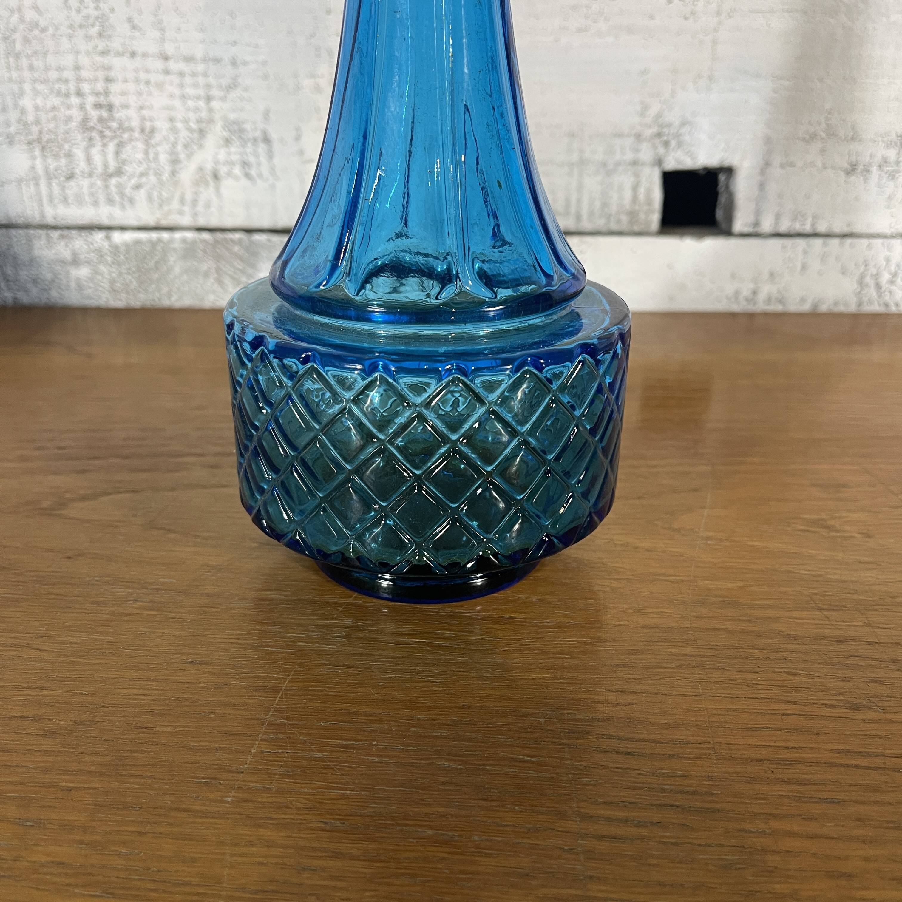 Blue glass carafe