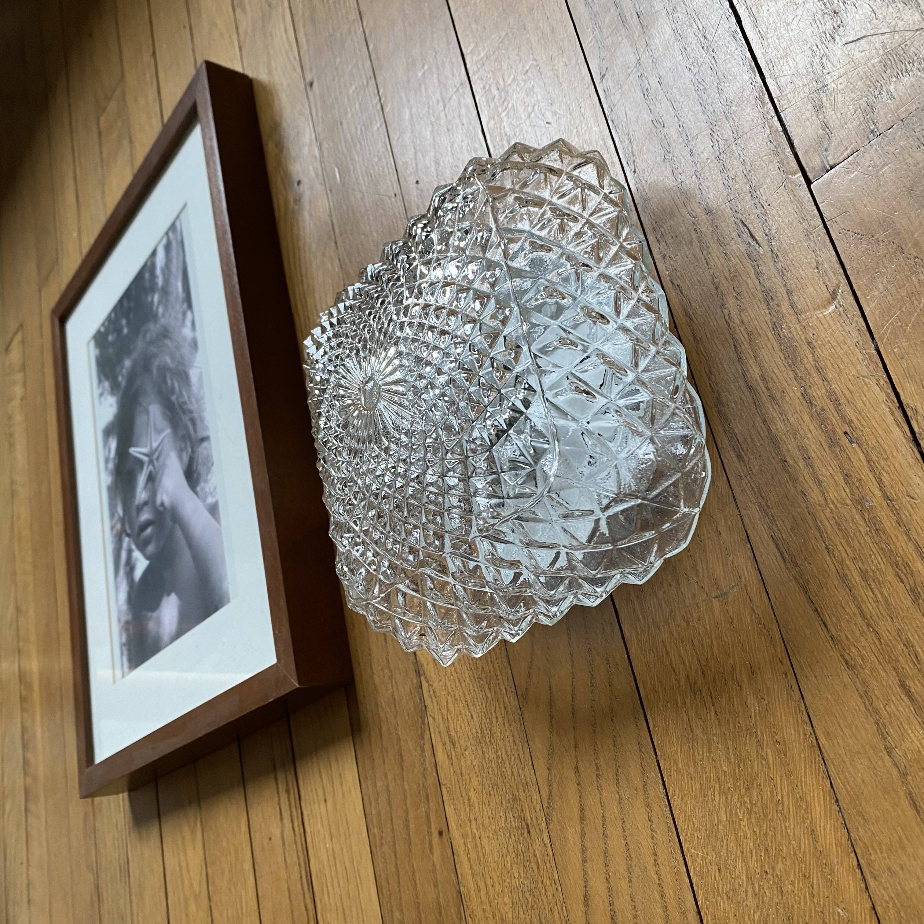 Small antique square vintage wall/ceiling light, 18 cm