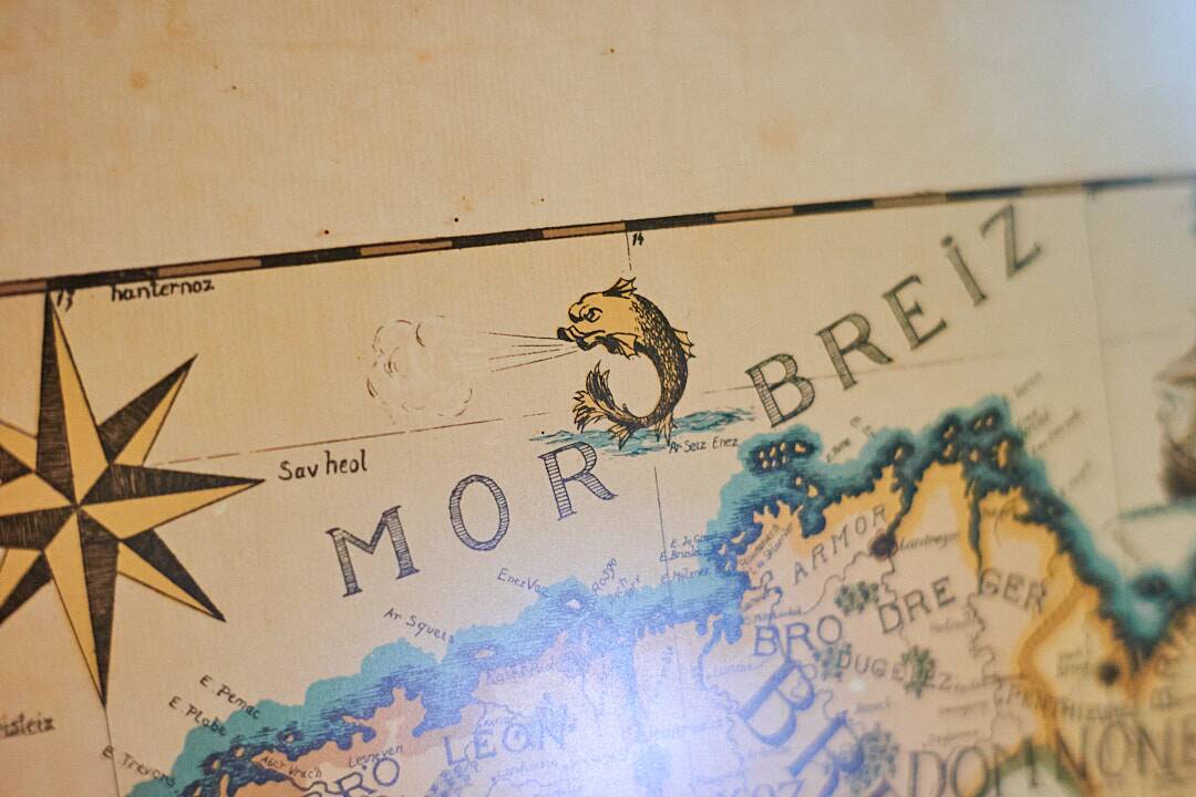 Old Map of Brittany By Derveaux Daniel Etching