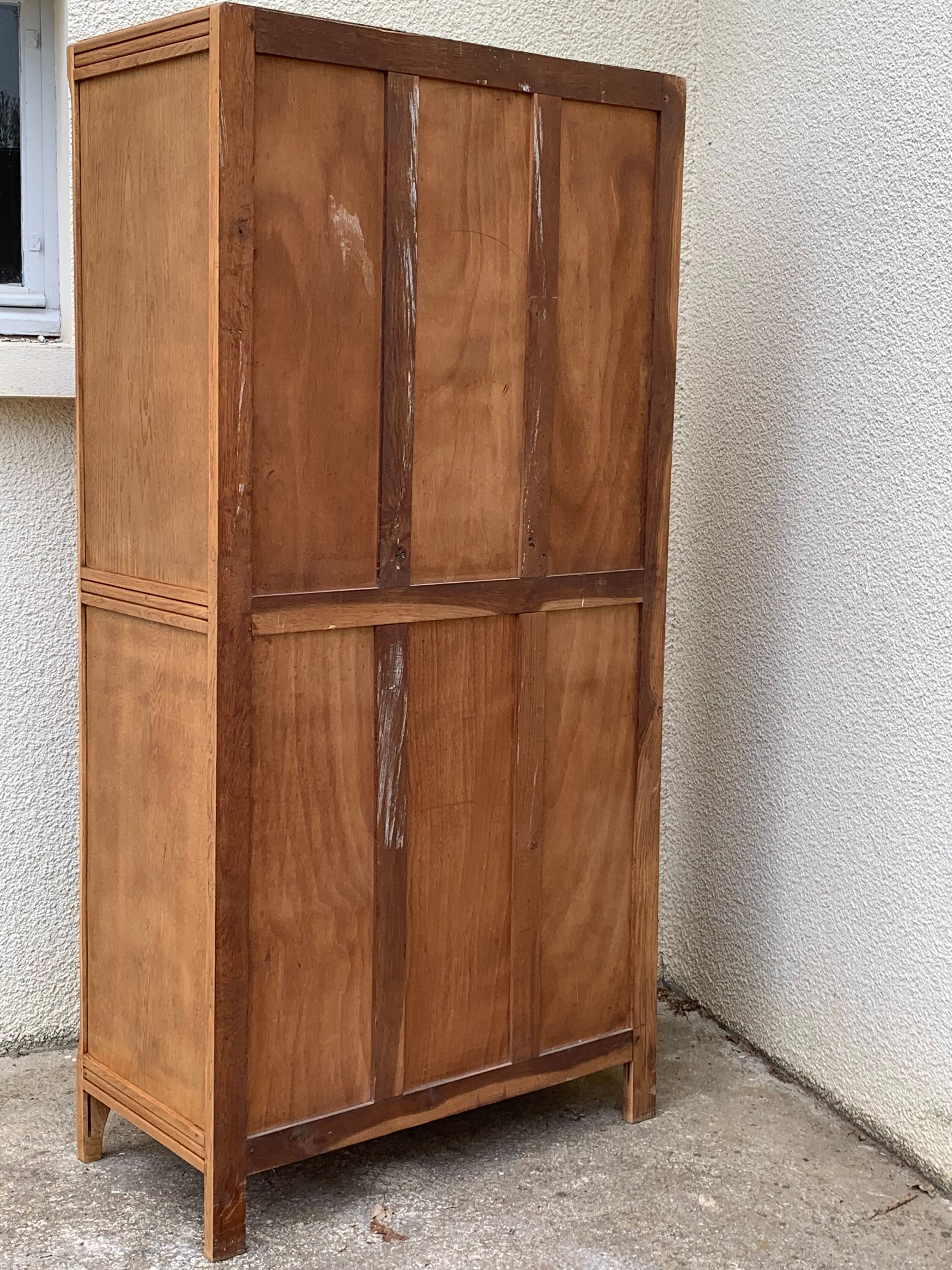 Parisian wardrobe paneled 1930 raw wood