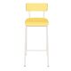 Chaise de bar design annee 50 jaune citron/blanc