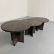 Vintage 1970s design round granite nesting coffee table with 3 elements.