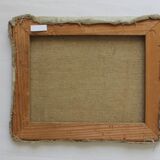 Old painting oil on marine canvas signed, early twentieth century