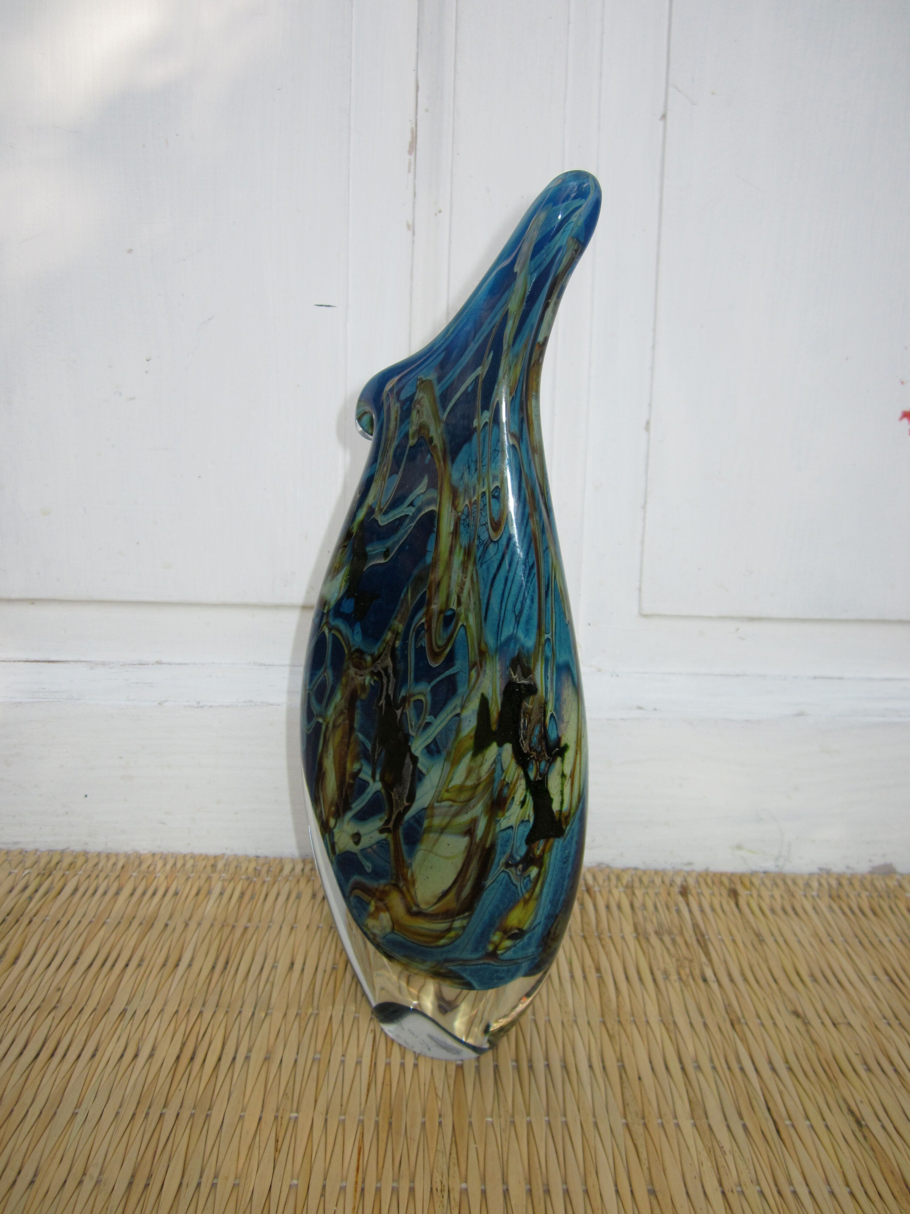Blue vase art deco style