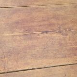 Rustic Burgundian farm table with old round shutters - 1m50