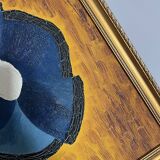 Abstract painting with vintage gilded frame