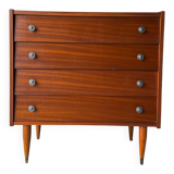 Vintage Scandinavian teak chest of drawers, 1960.