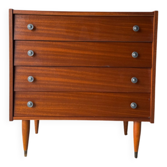 Vintage Scandinavian teak chest of drawers, 1960.