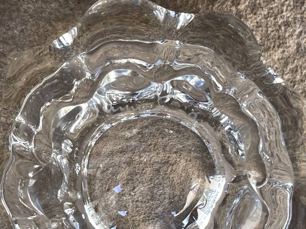 Pair of crystal salerons by daum tableware