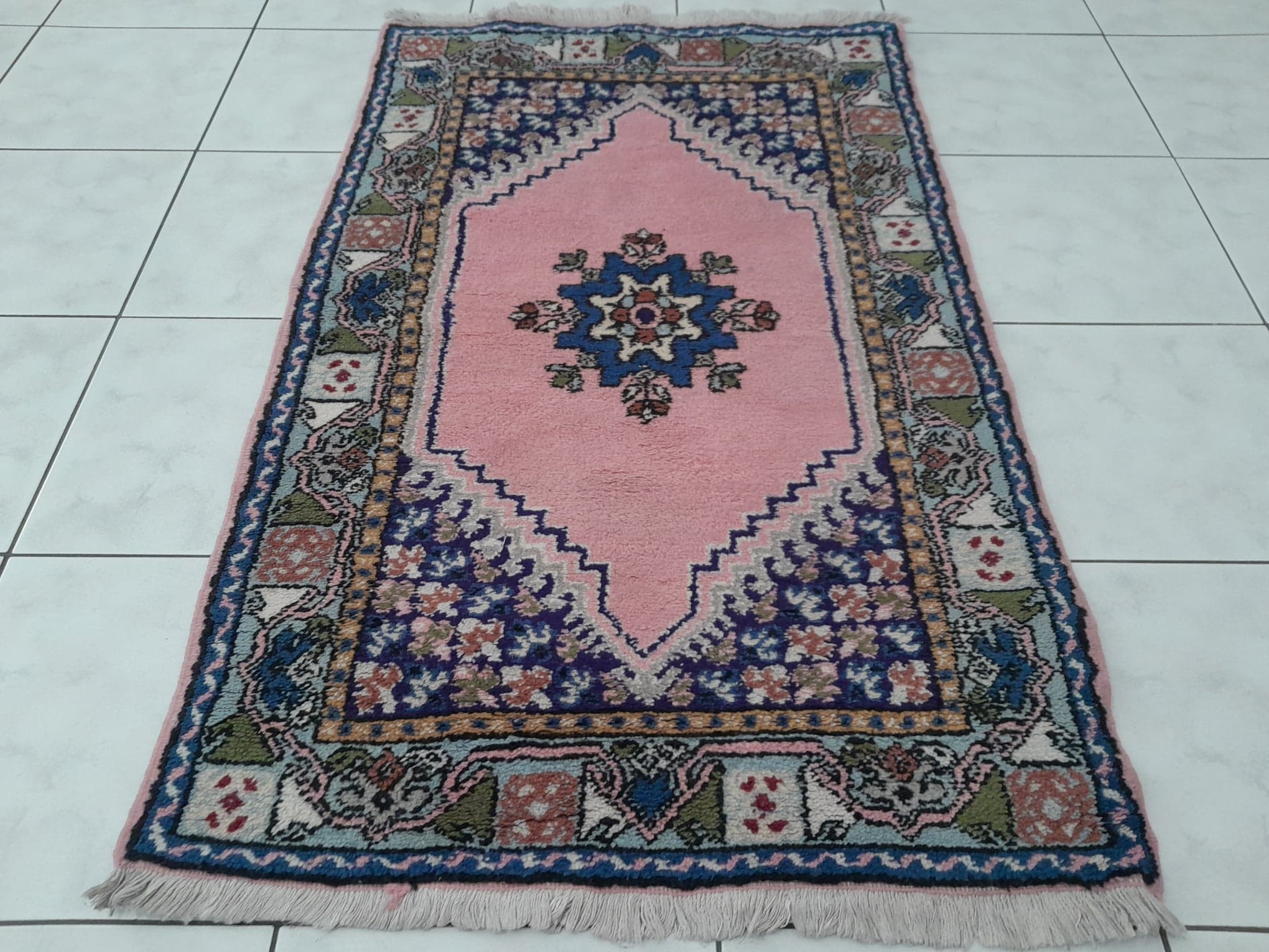 Set of 2 Berber carpets handmade bed descents