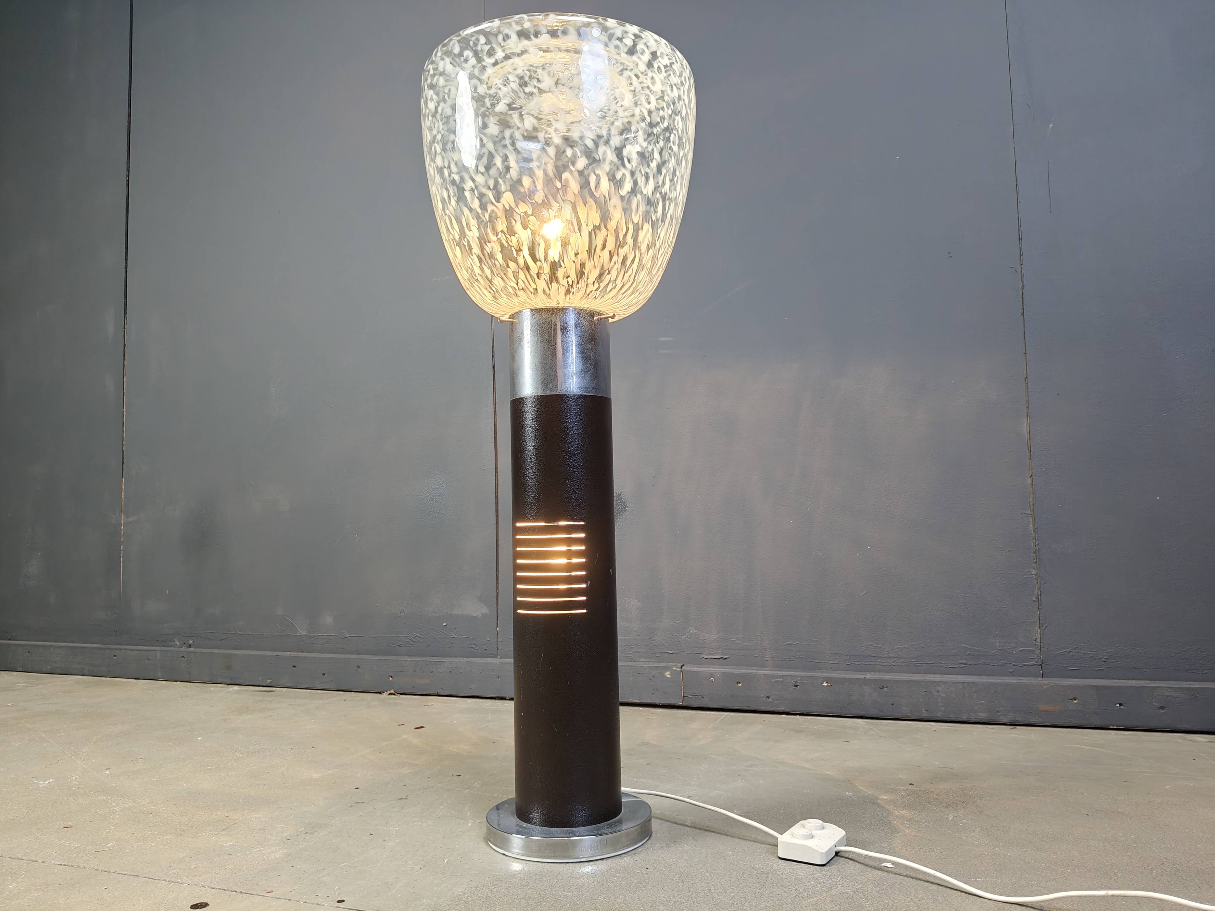 Vintage italian murano glass space age floor lamp, 1970s