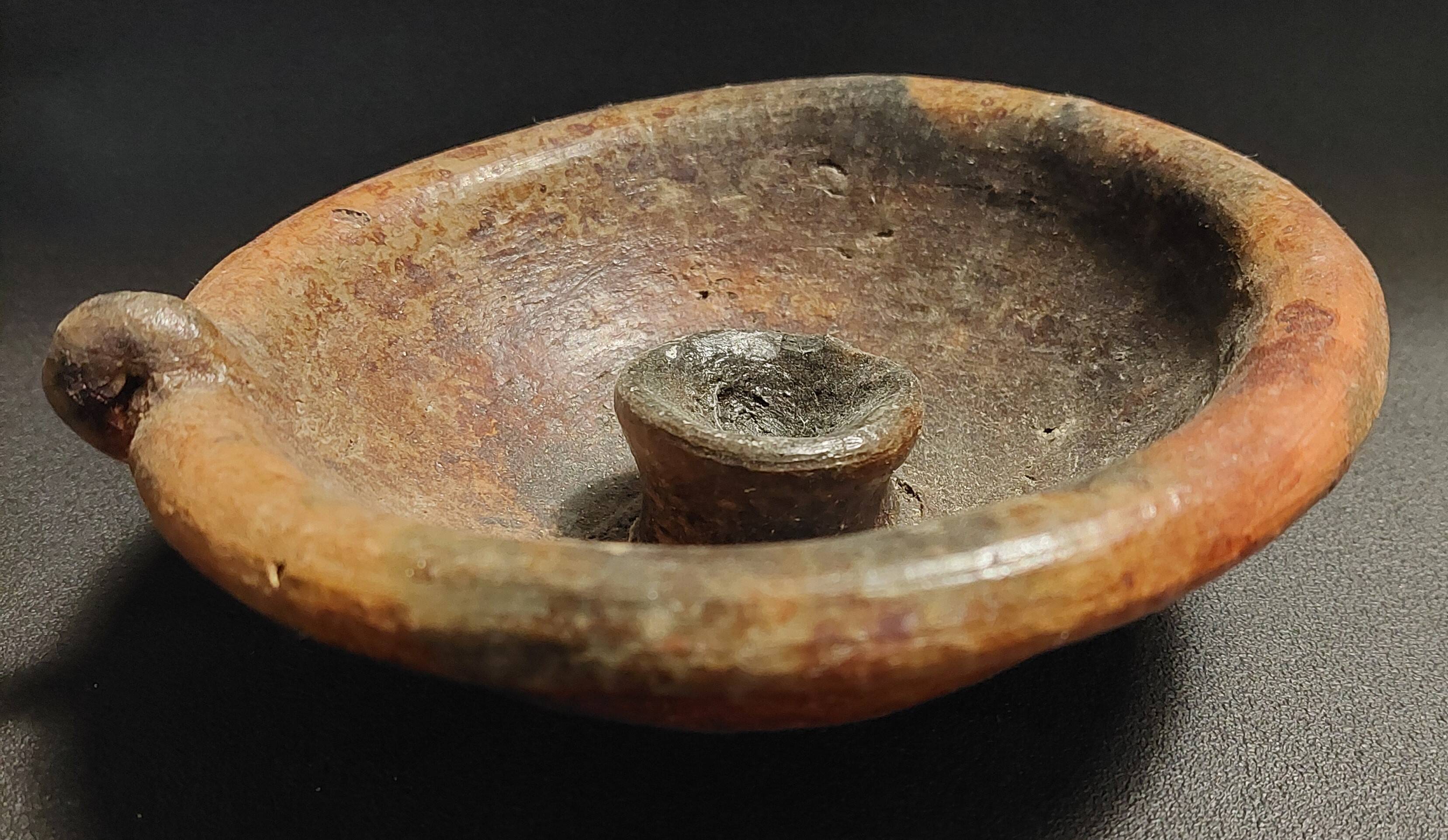 Handheld terracotta candlestick Africa mid-20th century