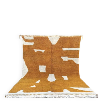Traditional handmade Beni Ouraine rug, size 150 x 250 cm, orange