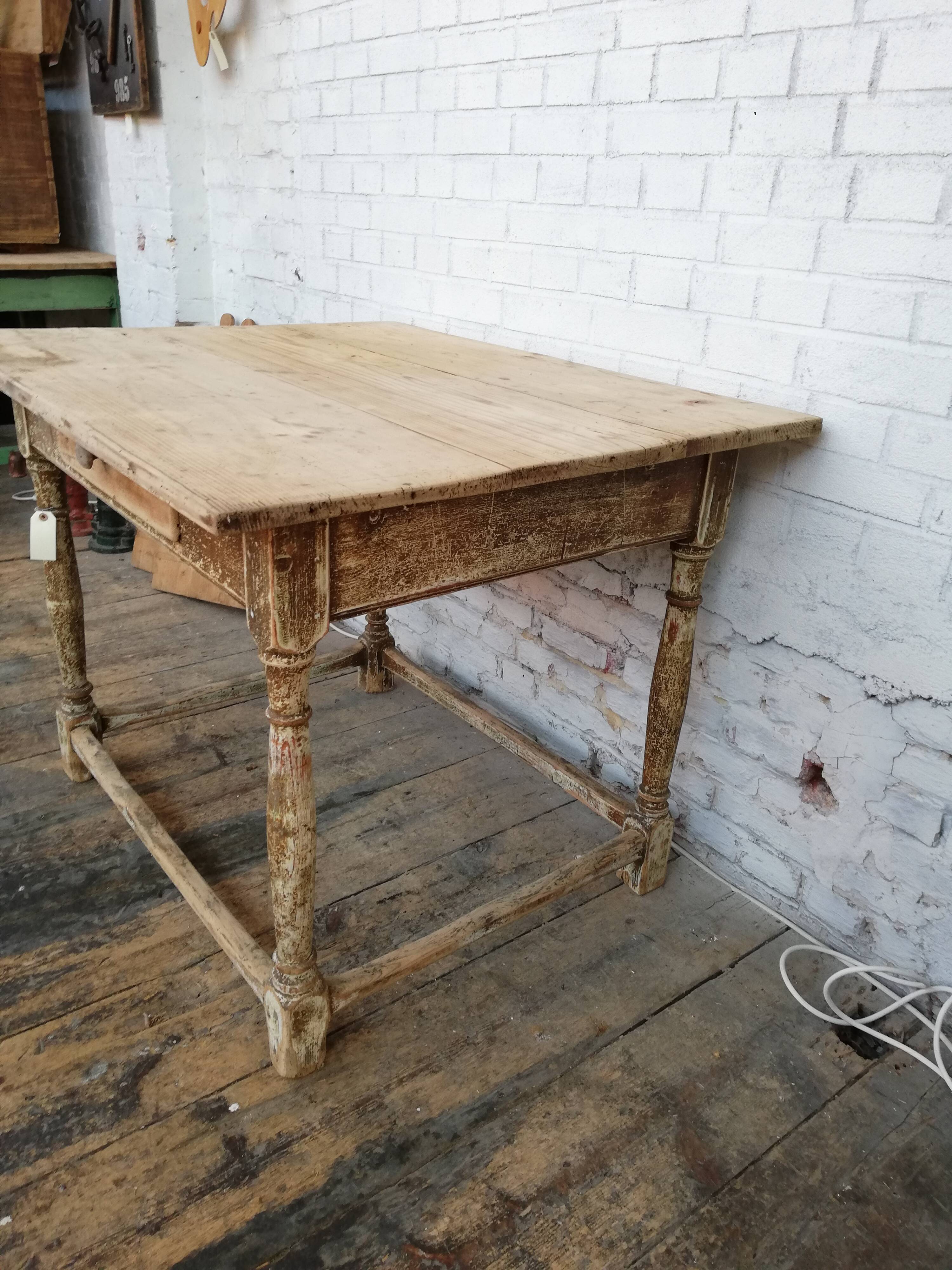 Square farmhouse table, vintage