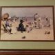 Frame with watercolor print Édouard Van Goethem seaside beach