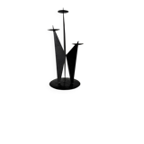 Vintage black metal brutalist tripod candlestick