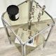 Antique vintage smoked glass side table / end table
