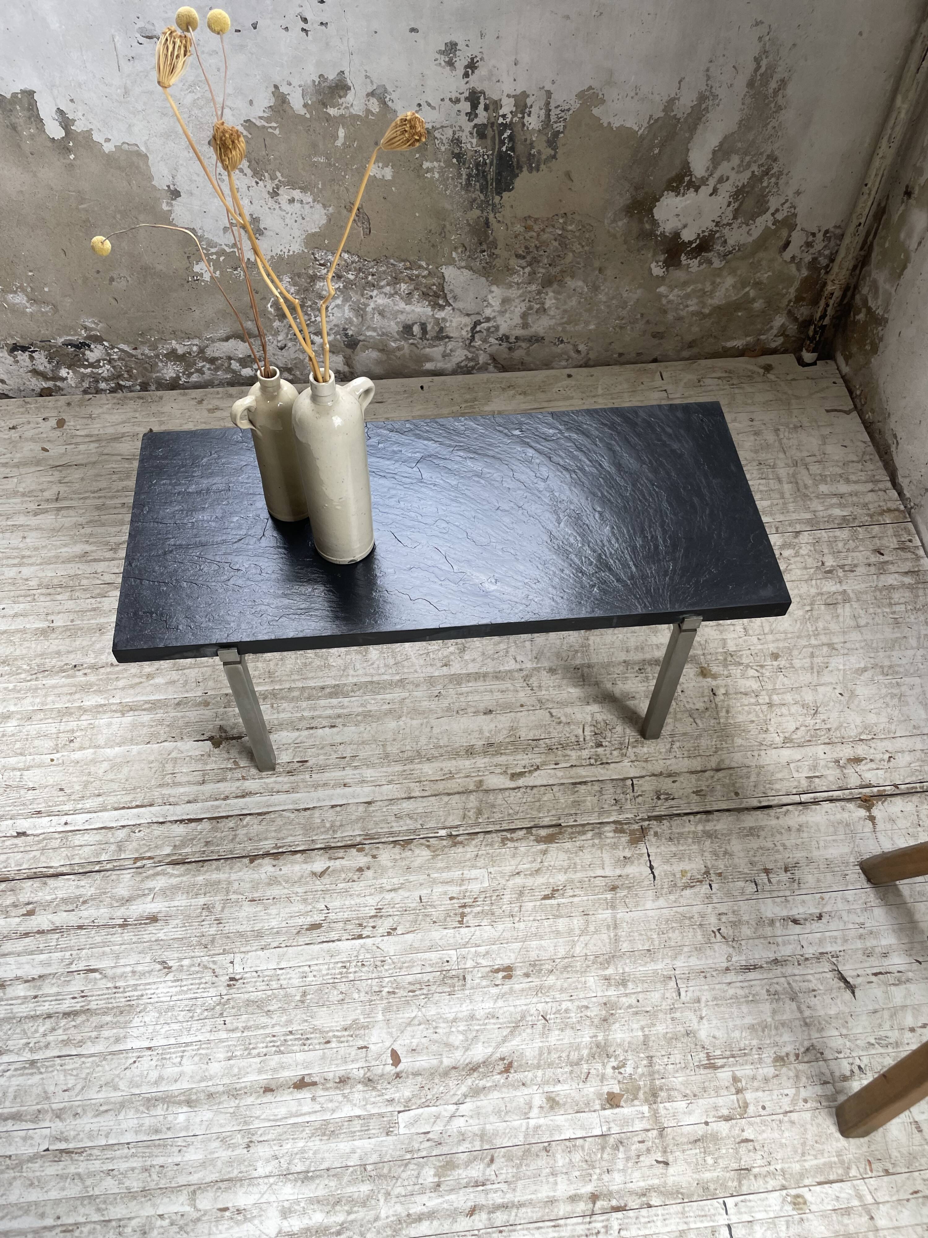 1950s slate coffee table