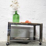 Vintage coffee table on wheels