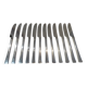 12 table knives with silver-plated metal handles, Christofle Concorde, 23.7 cm