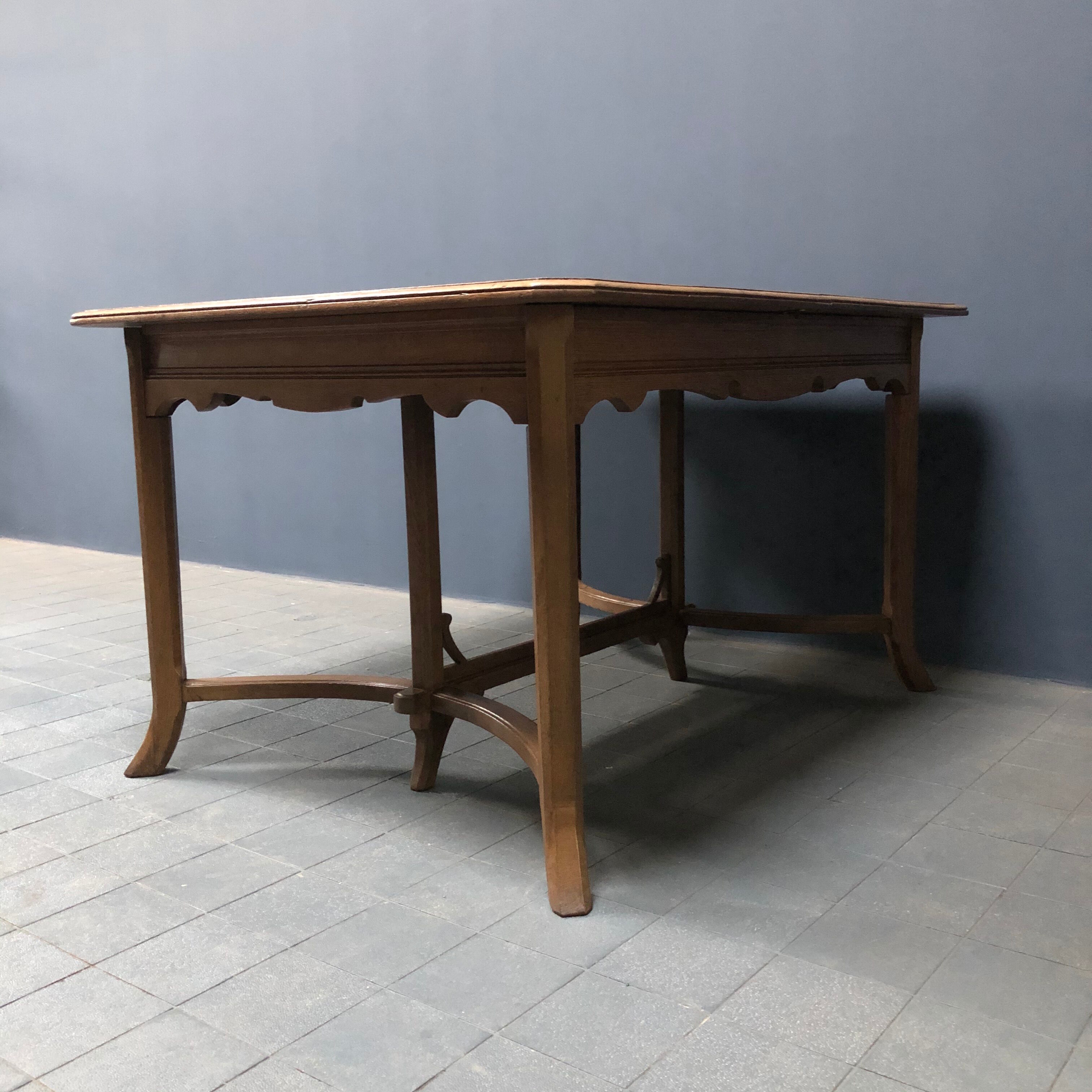 Dutch oak kitchen table in art deco style from the 1930s