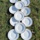 Twelve white porcelain plates