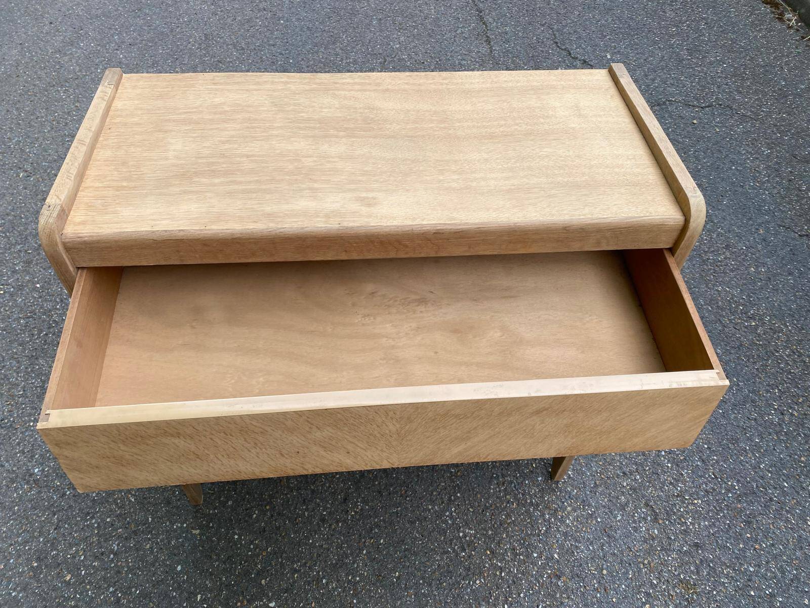 Commode scandinave 4 tiroirs rénovée en bois brut 1940