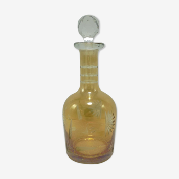 Chiseled glass decanter