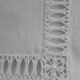 Antique sheets in white linen thread and 2 monogram pillowcases