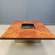 Table basse de bar cachée vintage en bois de ronce, années 1970