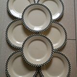 Set of 8 dessert plates Damier Terre de fer