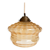 Brown glass vintage ceiling lamp, 1960s