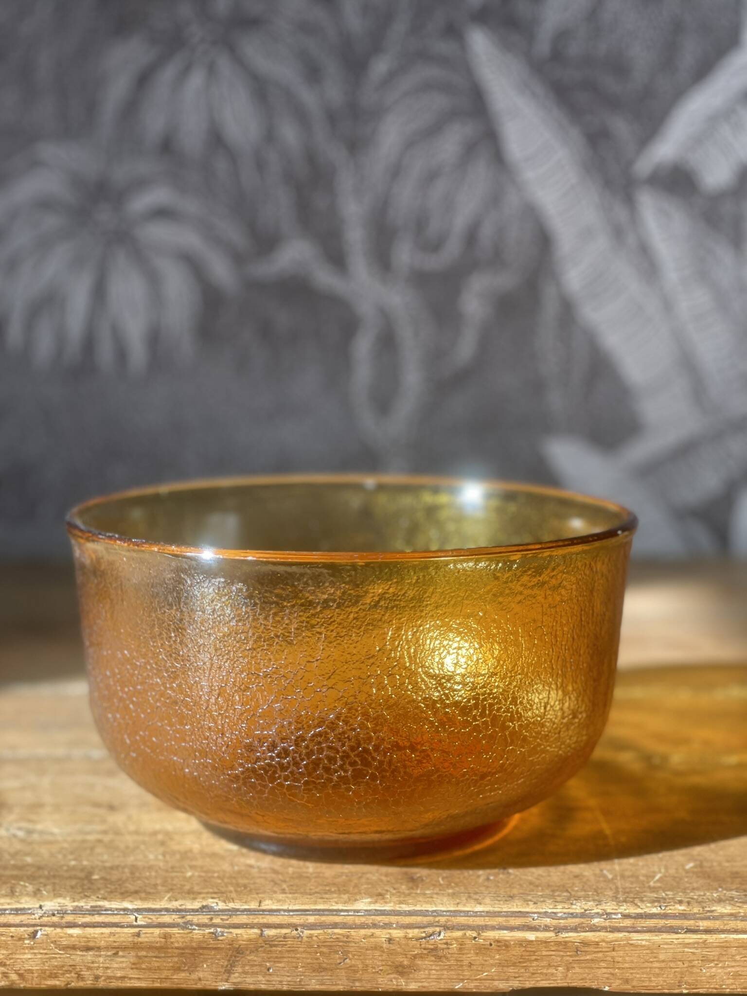 Amber glass salad bowl